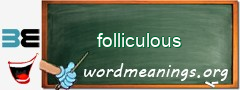 WordMeaning blackboard for folliculous
